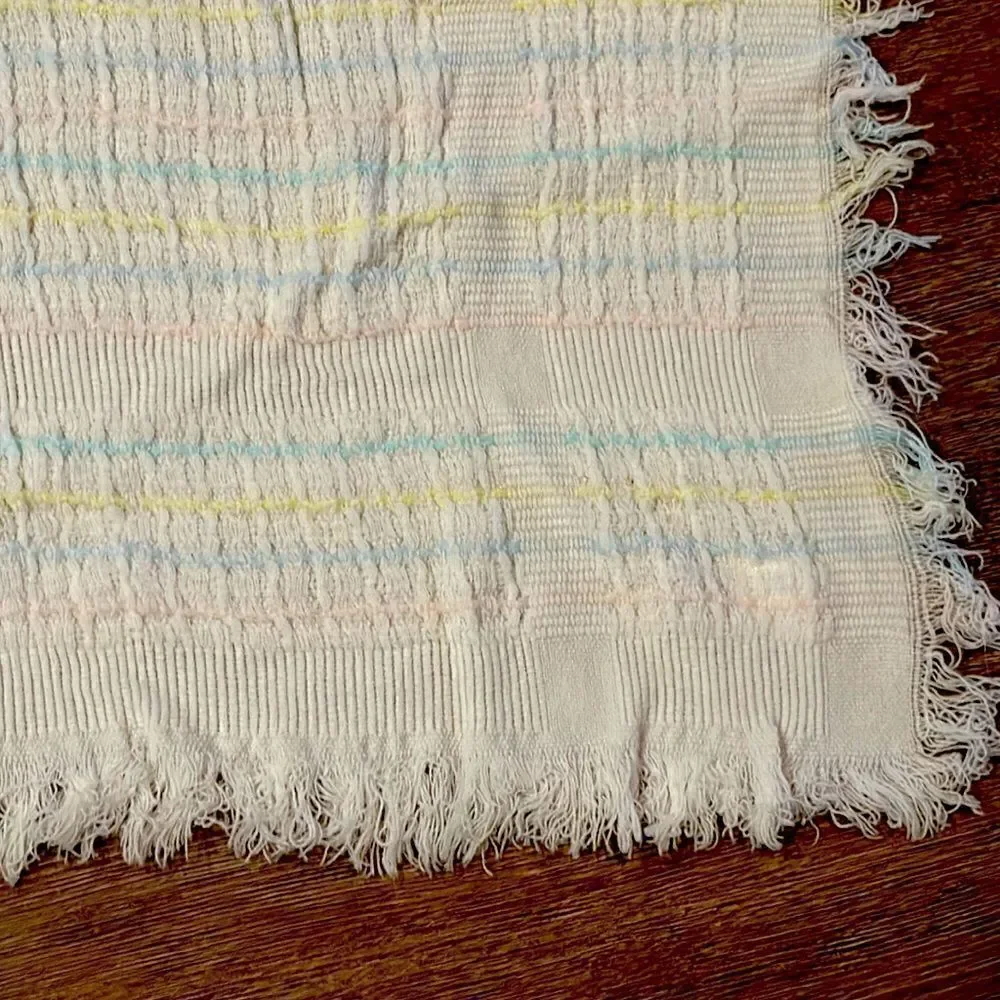 Vintage acrylic baby blanket Pastel